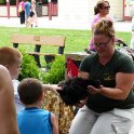 Petting the chicken